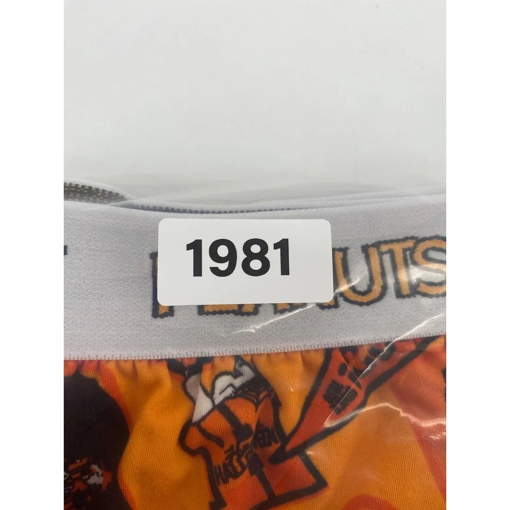 Peanuts Snoopy Halloween Pajama Shorts Men Medium Orange Spooky Lounge Sleepwear